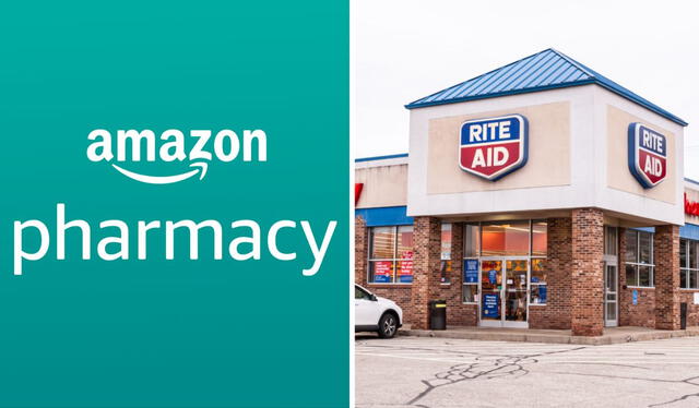 Amazon Pharmacy y Rite Aid empresas que le hacen competencia a CVS Health. Foto: composición LR/ Facebook/ Amazon Pharmacy/ Rite Aid   