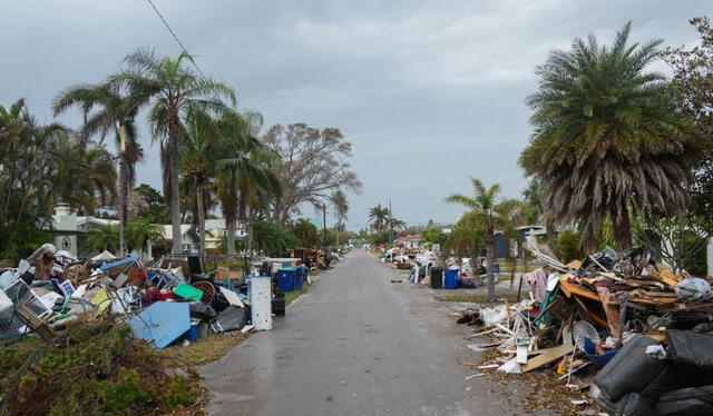 Destrozos causados por el huracán Helene. Foto: EFE   