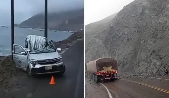  Accidente en Arequipa por desplazamiento de rocas. Foto: difusión    