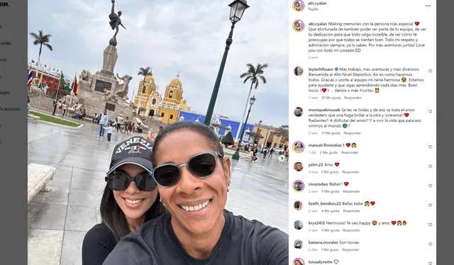 Leyla Chihuán sorprendió al compartir una foto con una misteriosa joven. Foto: Abril Cárdenas/Instagram   