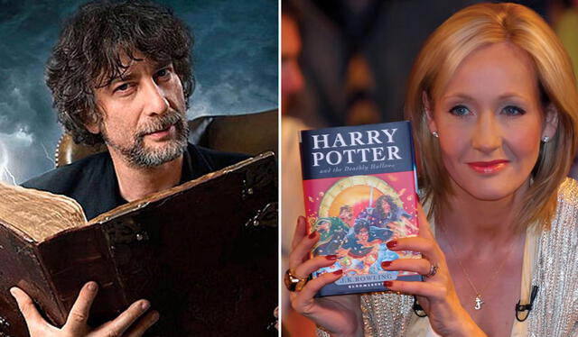 Neil Gaiman y J.K Rowling. Foto: composición LR/ Warner Bros   