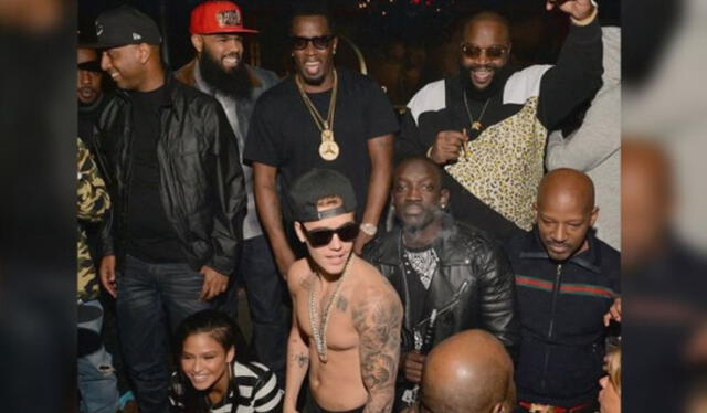 Justin Bieber en una de las fiestas de P. Diddy. Foto: E    