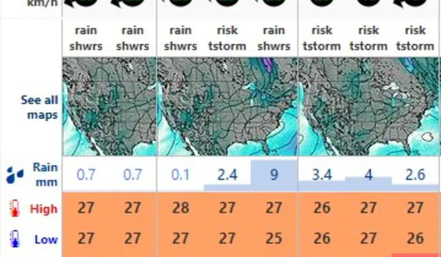 Clima en Miami HOY, sábado 12 de octubre de 2024. Foto: Weather Forecast   