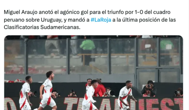 Reacción de la prensa chilena tras el triunfo de Perú ante Uruguay. Foto: ESPN 