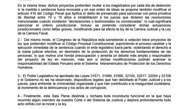 Pronunciamiento de la Sala Plena de Jueces Superiores de Lima    