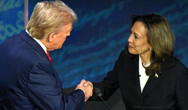 Donald Trump y Kamala Harris en el último debate presidencial 2024. Foto: France 24   