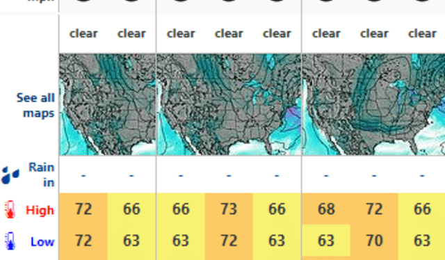  Clima en Los Angeles, HOY, martes 15 de octubre de 2024. Foto: Weather Forecast.    