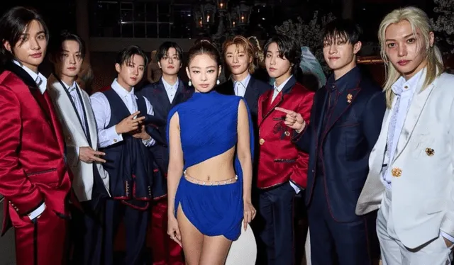 Jennie y los integrantes de Stray Kids. Foto: difusión   