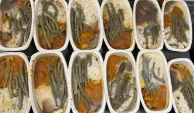 Supuesta comida servida en el vuelo 136 Delta Airlines. Foto: CBS News 