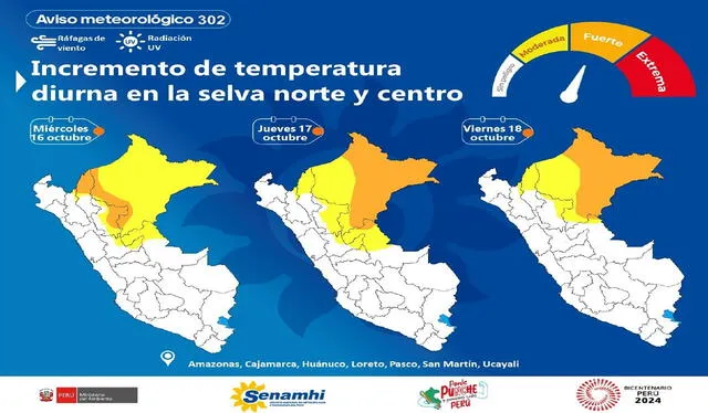  Senamhi emite aviso meteorológico. Foto: Senamhi    