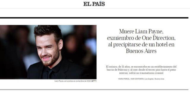 Esta es la portada del medio español. Foto: El País   