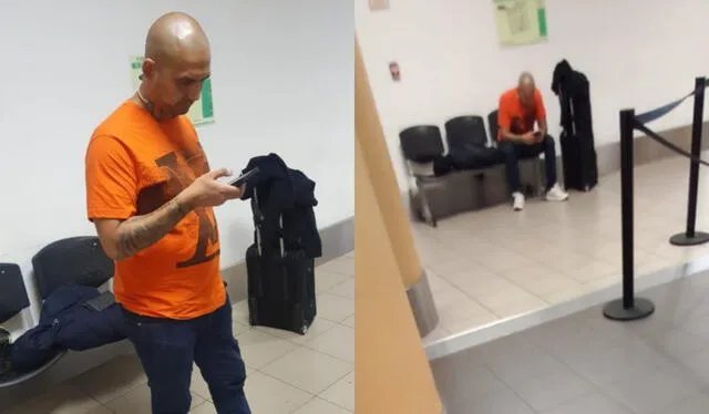  Iván Siucho Neira fue captado en el Aeropuerto Jorge Chávez yendo a Francia. Foto: composiciónLR/difusión   