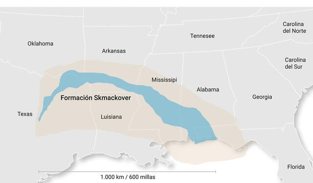  Cuenca Smackover, una región que se extiende desde Texas hasta Florida. Foto: El Economista<br>    