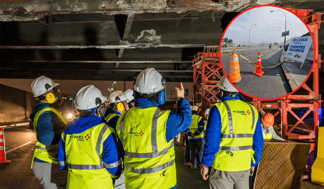  Emape y Lima Exprea siguen realizando las obras de mantenimiento al Puente Ricardo Palma. Foto: Composición LR/Lima Expresa.   