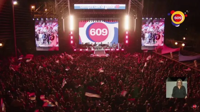 El sábado 19 de octubre fue el cierre de campaña del Movimiento de Participación en la Plaza 1 de Mayo, a días de los comicios en Uruguay. Foto: captura de video/Movimiento de Participación Popular 609   