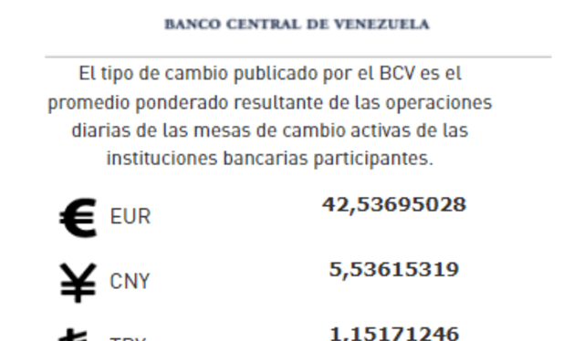  Precio del dólar BCV, 23 de octubre de 2024. Foto: Banco Central de Venezuela    