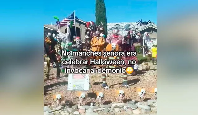  Halloween no solo se vive en las calles; gracias a las redes sociales, muchas de estas decoraciones se vuelven virales. Foto: TikTok   