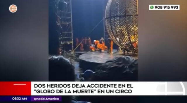 Accidente en circo en la Costa Verde dejó dos heridos, quienes fueron auxiliados rápidamente y trasladados a una clínica local. Foto: América Noticias.   