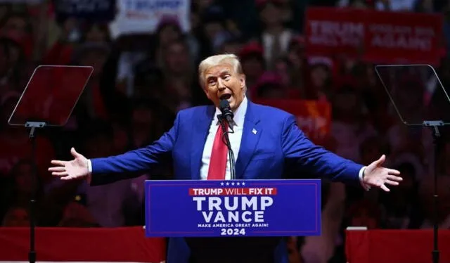 Donald Trump en su mitin en Madison Square Garden. Foto: CNN 