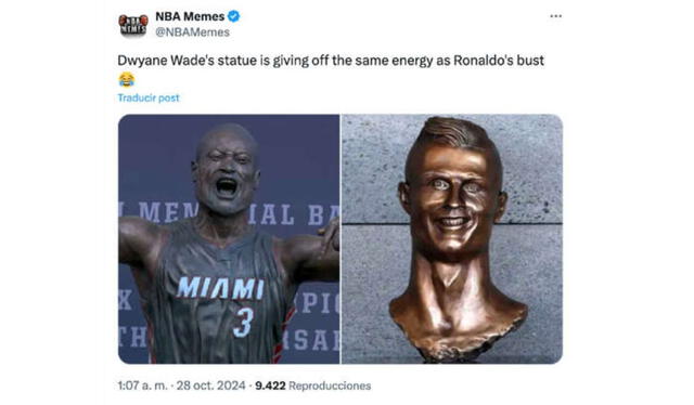 Memes de la estatua de Dwyane Wade. Foto: El Heraldo   