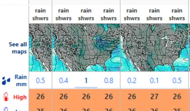  Clima actualizado de HOY, 1 de noviembre. Foto: captura de pantalla de Weather Forecast    