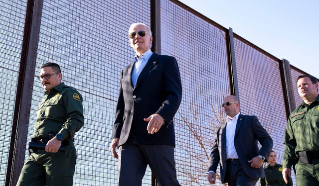 Joe Biden en la frontera con México. Foto: BBC   