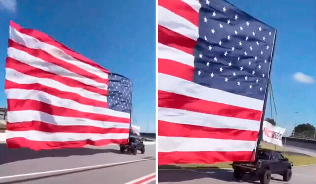  El episodio del hombre con la bandera gigante es solo uno de los muchos que seguirán marcando las elecciones de 2024. Foto: composición LR/ X / @monitornewsve   