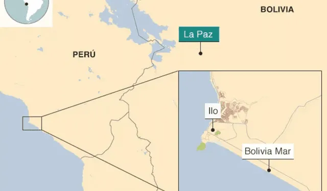  La playa 'Boliviamar' está ubicada a 17 km al sur de la ciudad de Ilo. Foto: BBC   