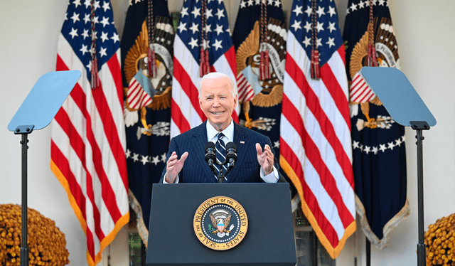 Joe Biden se pronunció desde el Jardín de las Rosas de la Casa Blanca Foto: AFP   