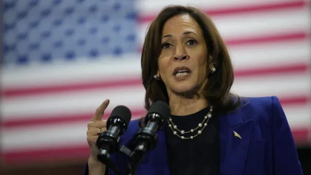 Kamala Harris durante un mitin de campaña para las elecciones de Estados Unidos 2024. Foto: France 24   