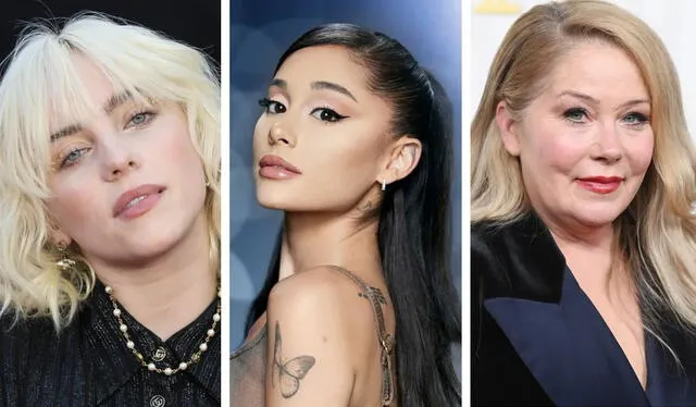 Billie Eilish, Ariana Grande, Christina Applegate. Foto: composición LR/ Billboard/ Vogue 