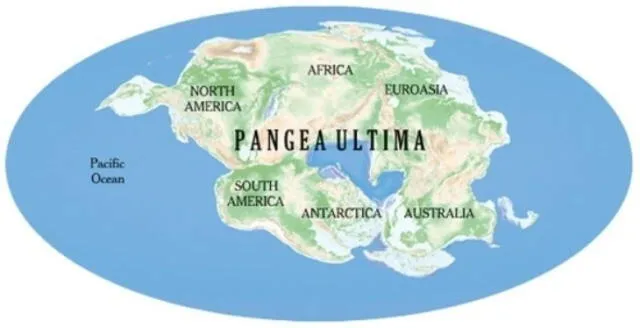  Se estima que en unos 200 a 300 millones de años, las placas tectónicas podrían reunirse nuevamente, formando un único continente, similar a la Pangea original, que existió hace unos 335 millones de años. Foto: Speculation Evolution Wiki   