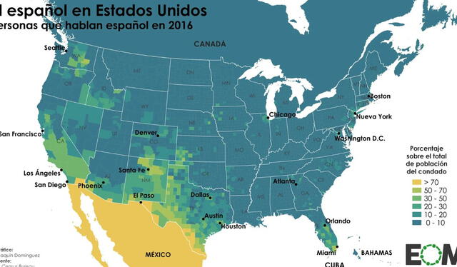 Estados en USA que hablan más español. Foto: EOM   