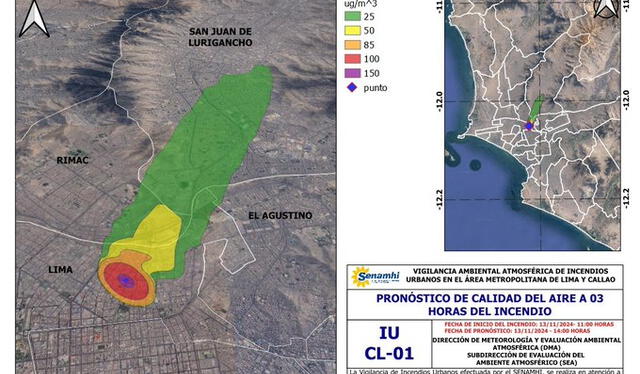 Institución alerta a los caminantes a evitar la zona afectada debido al aire generado por el incendio en el almacén ubicado en el cruce de los jirones Huanta y Cusco, Lima.   