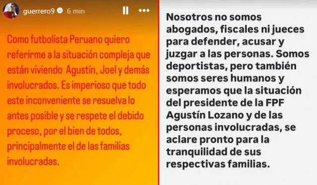  Estos son los mensajes que Paolo Guerrero y Carlos Zambrano publicaron en sus redes sociales. Foto: composición LR/captura    