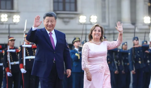  Presidente de China, Xi Jinping, llegó a Palacio de Gobierno. Foto: Presidencia   