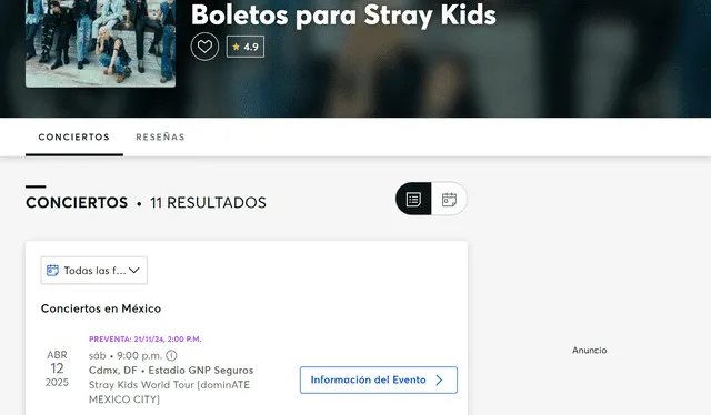 Fecha de preventa para Stray kids. Foto: captura   