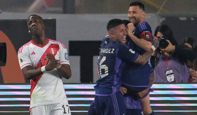  En el partido de ida por Eliminatorias 2026, Argentina ganó a Perú 2 a 0 con doblete de Lionel Messi. Foto: AFP    