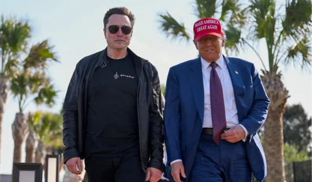 Elon Musk y Donald Trump juntos en el vuelo de Starship. Foto: CNN   