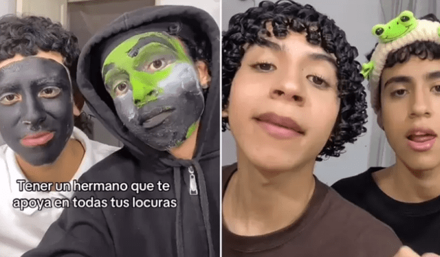 Tiktoker graba contenido junto a su hermano. Foto: captura de TikTok    