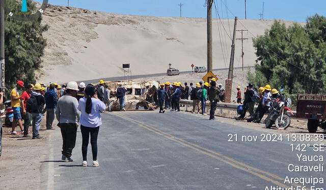 Mineros acamparon en las calles durante protestas. Foto: difusión   