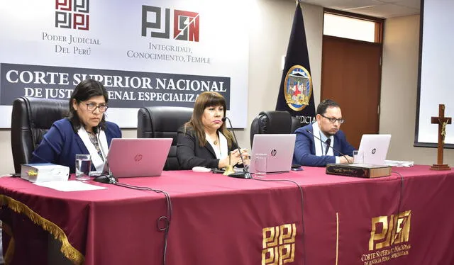 Jueces del Tercer Juzgado Penal Nacional, Nayko Coronado, Mercedes Caballero (presidente) y Max Vengoa   