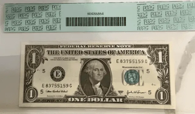  Este billete puede venderse por más de US$400.000 a raíz de un gutter fold error. Foto: eBay.    