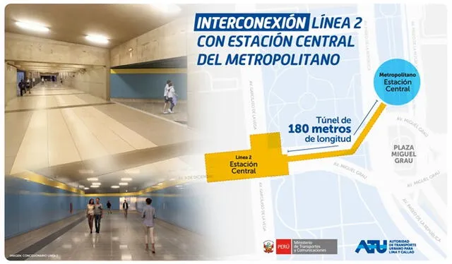  Línea 2 del Metro de Lima conectará Lima y Callao. Foto: ATU   