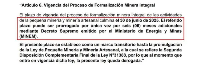 Nueva versión del predictamen que revisará hoy la Comisión de Energía y Minas sobre la amplación del Reinfo.   