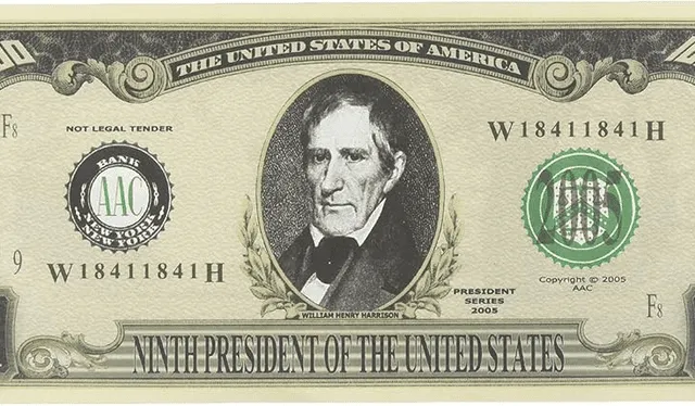  Los billetes de William H. Harrison, o los emitidos en 1890, cuentan con características que lo vuelven particular. Foto: Amazon.in   