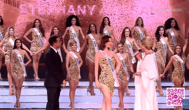 Stephany Abasali, Miss Anzoátegui, fue la primera clasificada del Miss Venezuela 2024. Foto: captura Youtube   