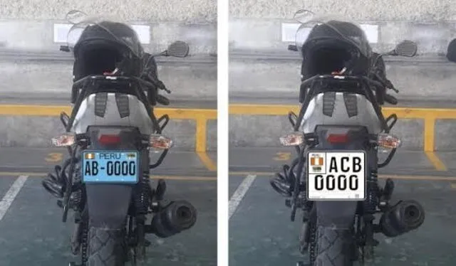 Así lucirán las nuevas placas para motos, según MTC. Foto: Difusión   