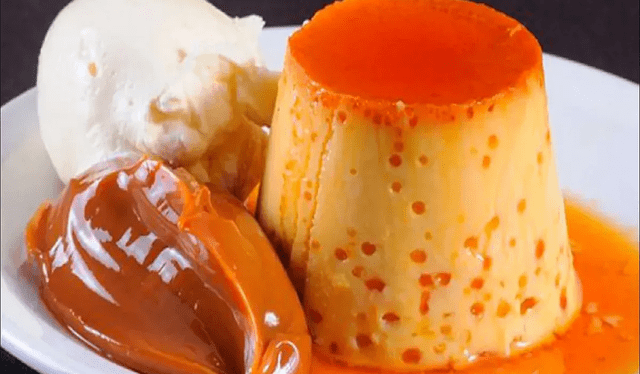  El flan en Argentina se sirve con helado y dulce de leche. Foto: Voces Críticas.    