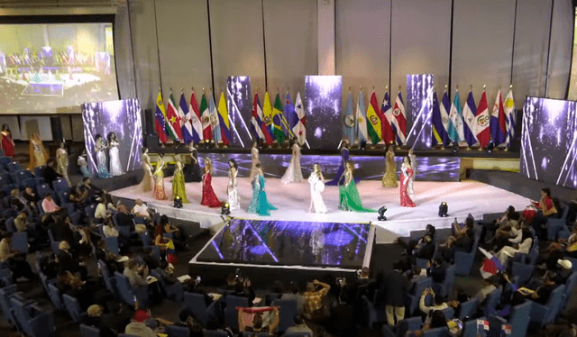 Las 19 candidatas del Miss Latinoamérica 2024 derrocharon elegancia con sus trajes de gala. Foto: captura Youtube   